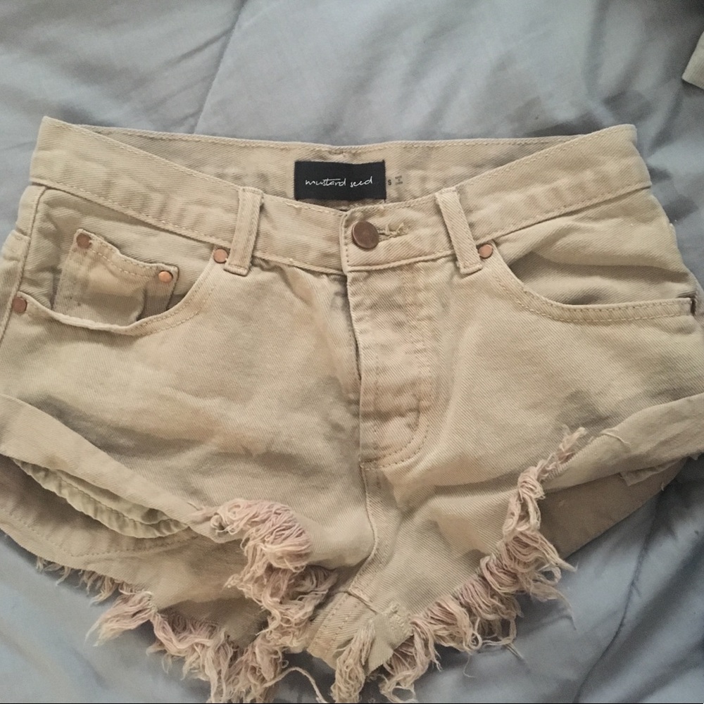 Denim high rise shorts